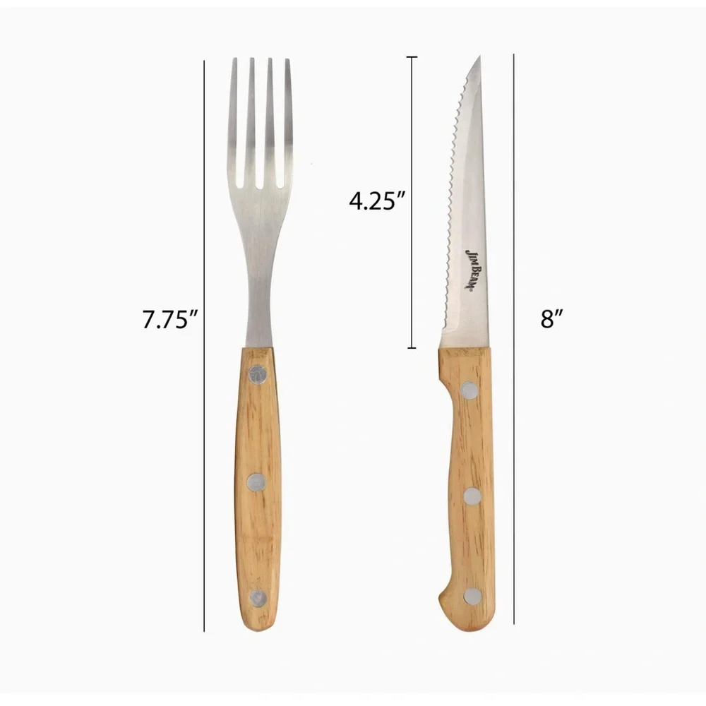 Jim Beam Two Sets of 8 Steak Knives and Forks